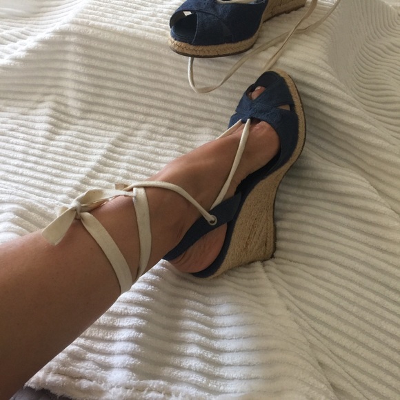 Banana Republic Shoes - Denim blue lace up espadrille